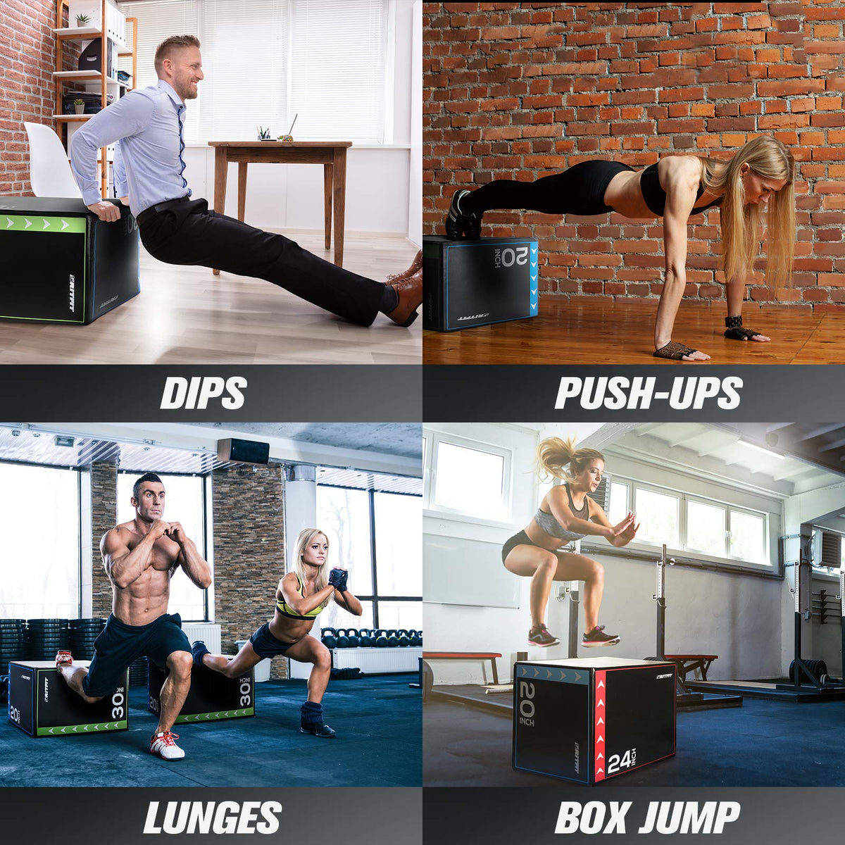 3 in 1 Foam Plyo Box 30”x24”x20” 440lb Weight Capacity P4132