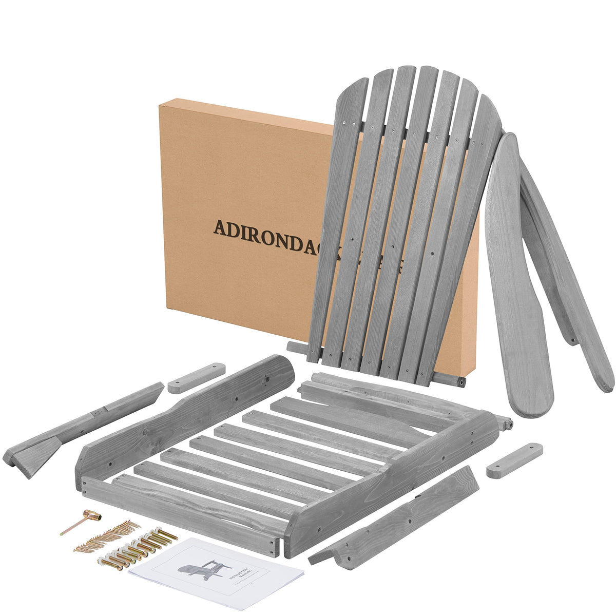 Solid Cedar Wood Adirondack Chairs Set of 2 Y528808