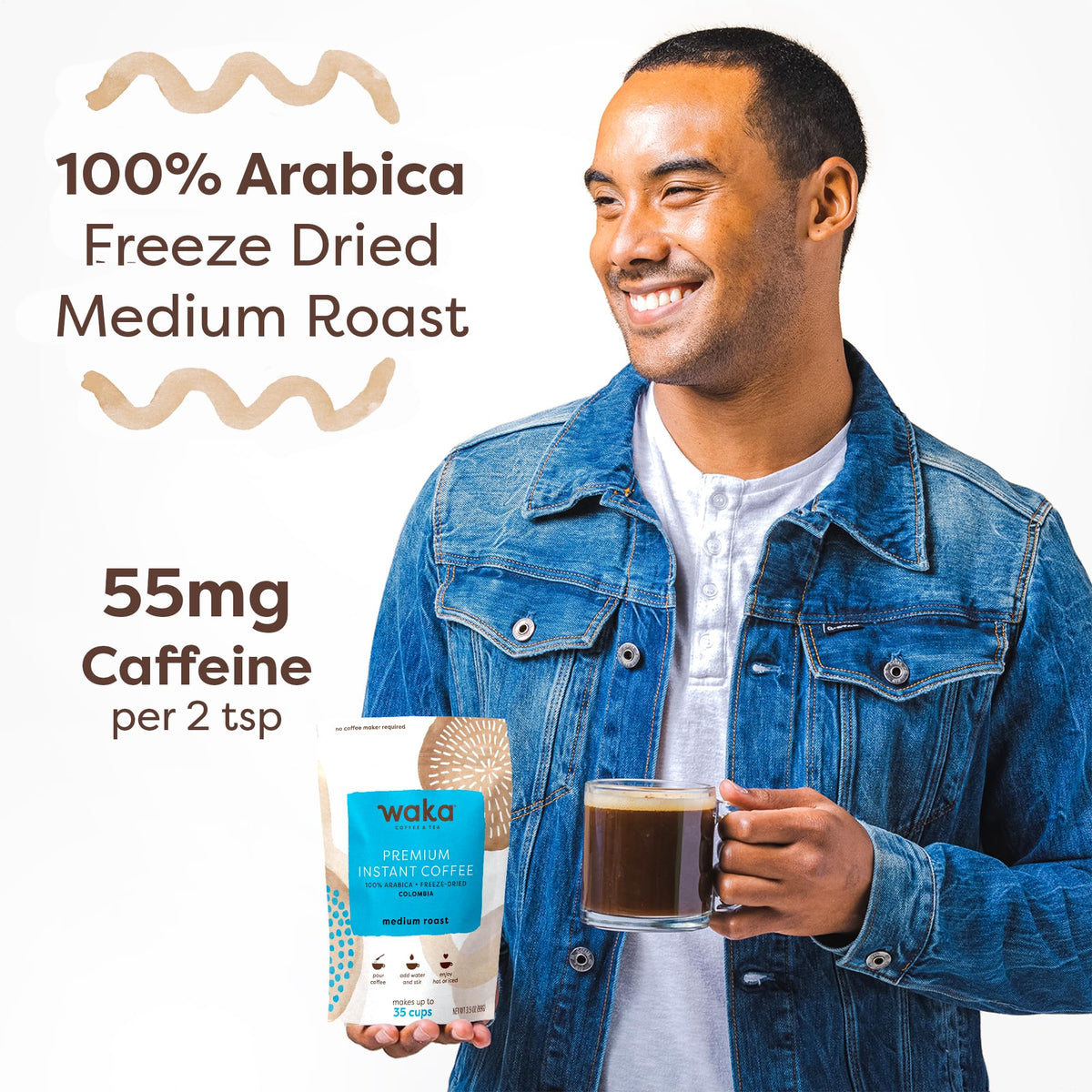 Instant Coffee Colombian Medium Roast Freeze Dried 3.5 oz T1773