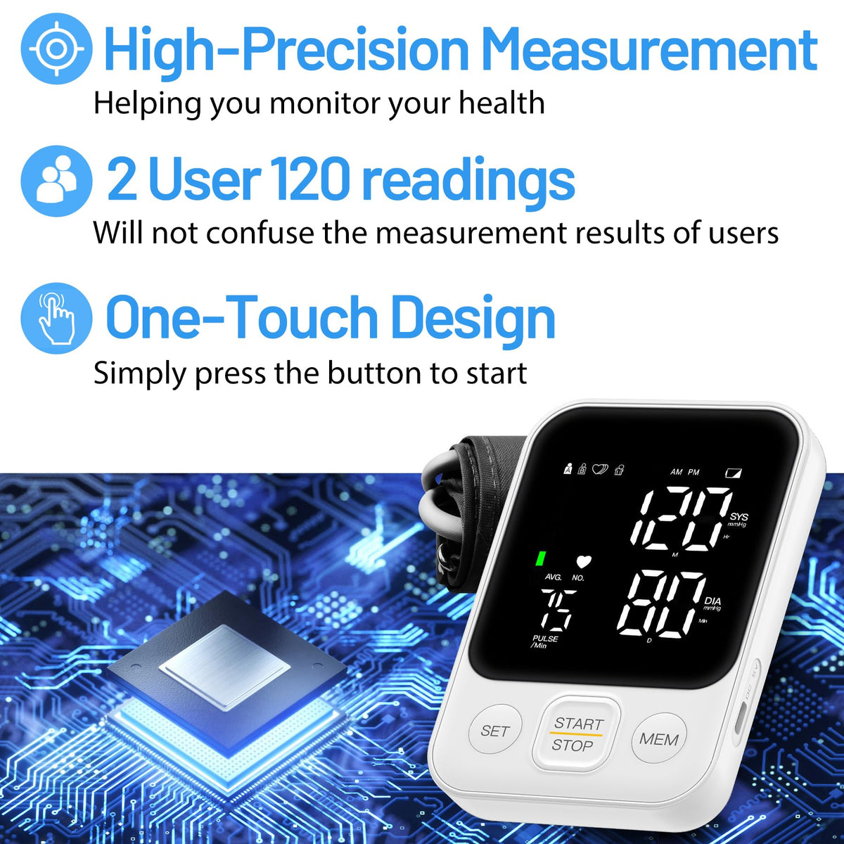 Blood Pressure Monitor Upper Arm 240 Memory White V536943