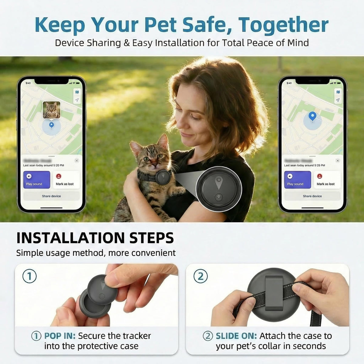 GPS Pet Tracker for Dogs & Cats P8945