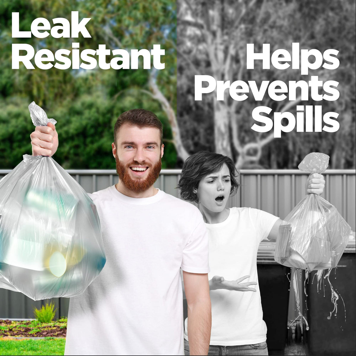 42 Gallon Clear Trash Bags 50 Count 3 Mil H597444