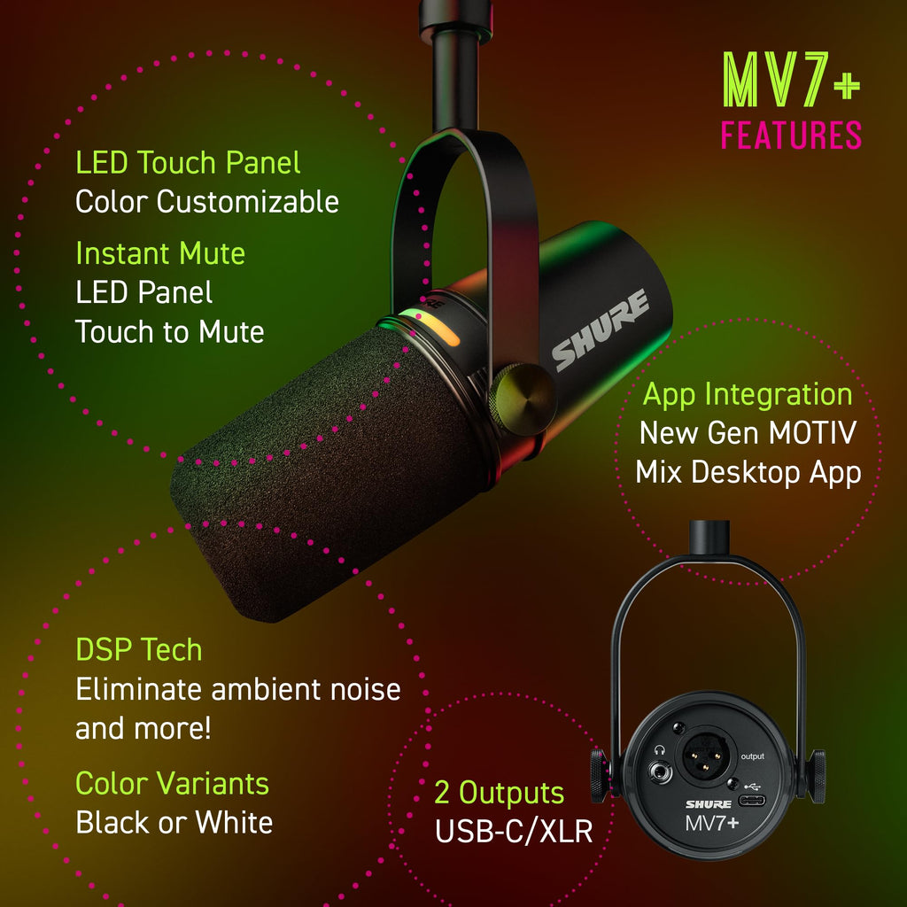 Black USB-C XLR Dynamic Microphone E92475