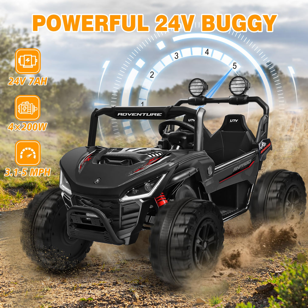 24V Ride on Toy with 4 x 200W Motors, Black F285