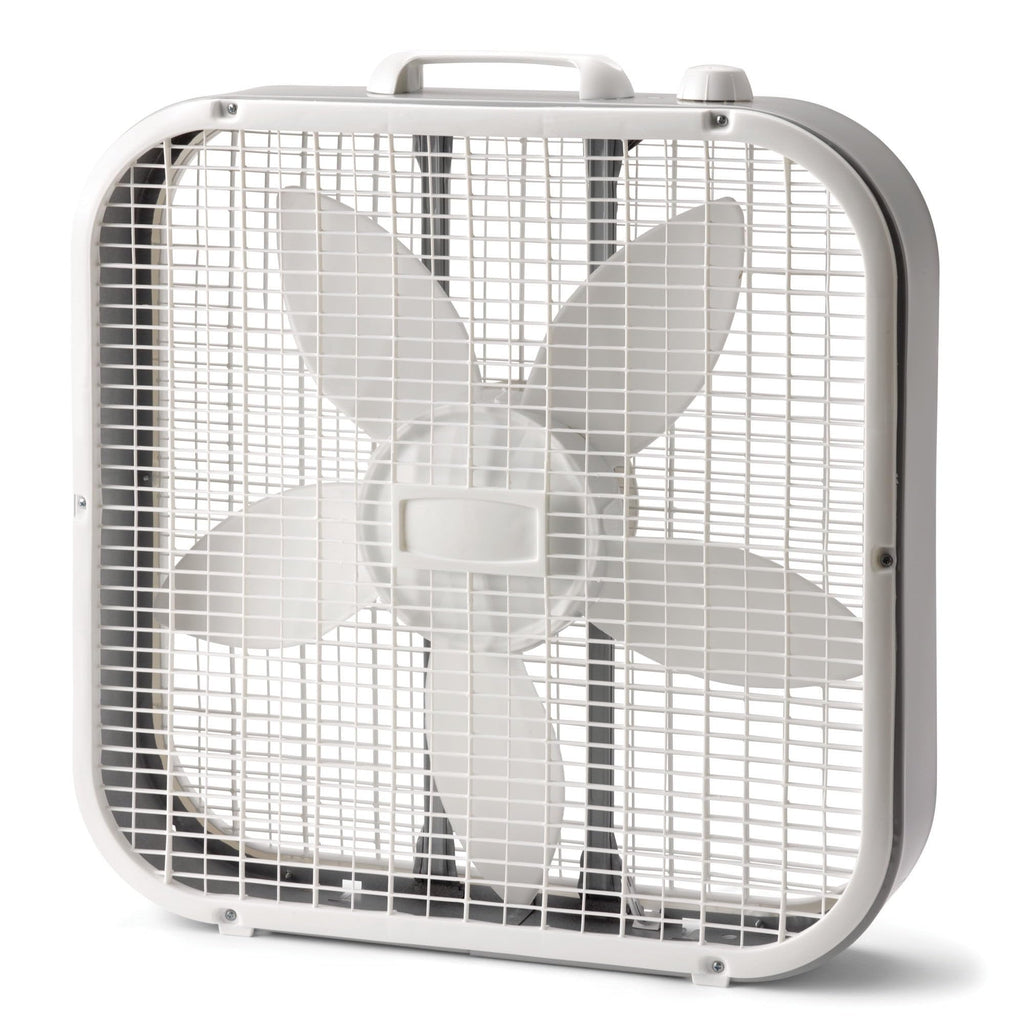 20" Classic Box Fan with Weather-Resistant Motor, 3 Speeds, 22.5" H (White) O7198