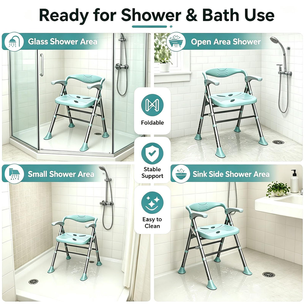 Heavy Duty Shower Chair with Arms and Back Y44568