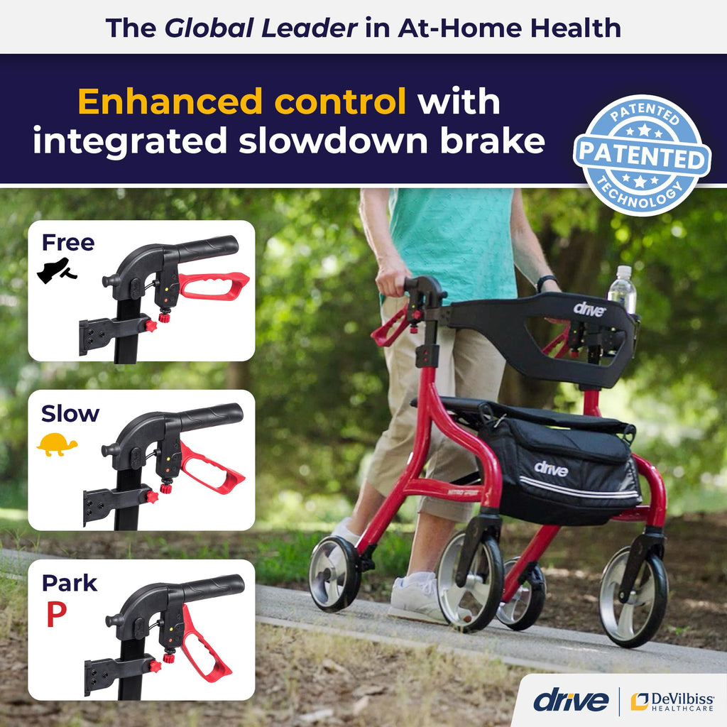 Red Standard Size Rollator Walker with Seat B268