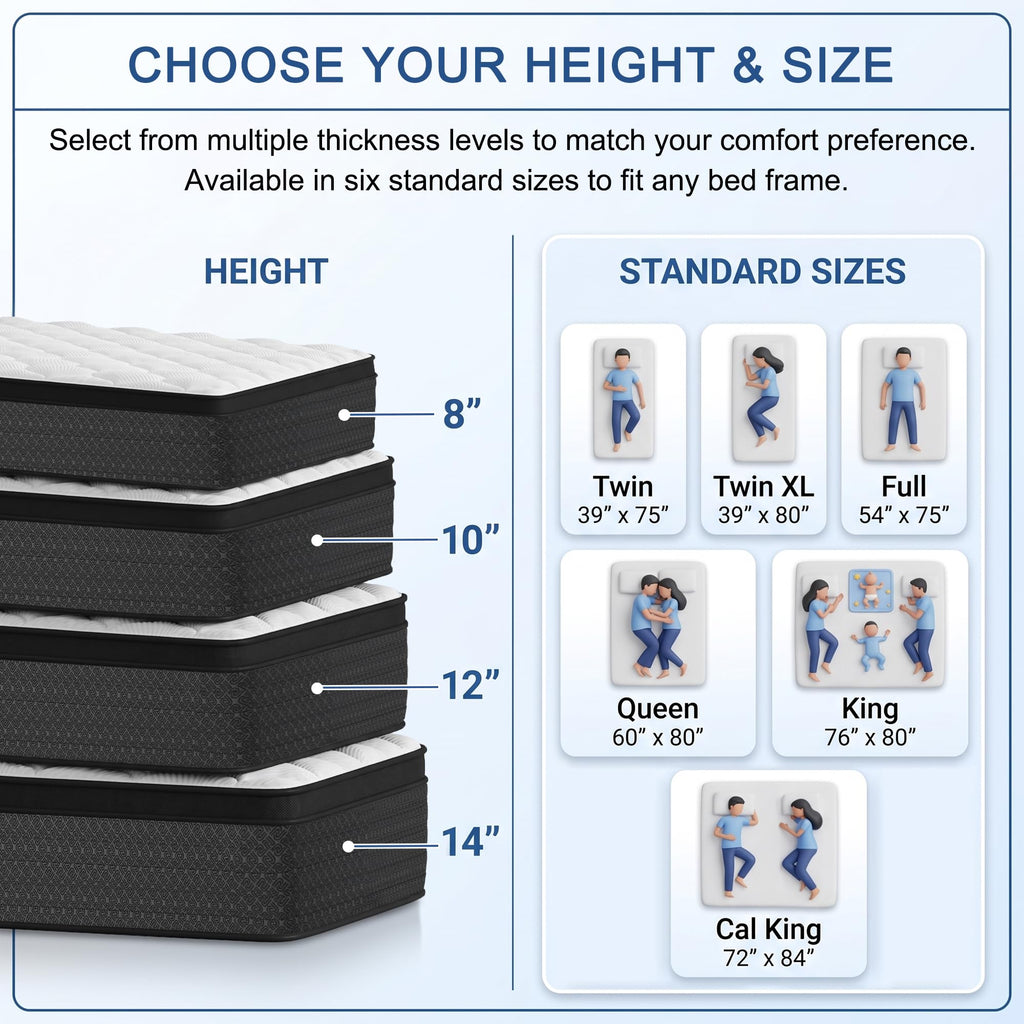 Full Size 12" Hybrid Memory Foam Mattress K36592