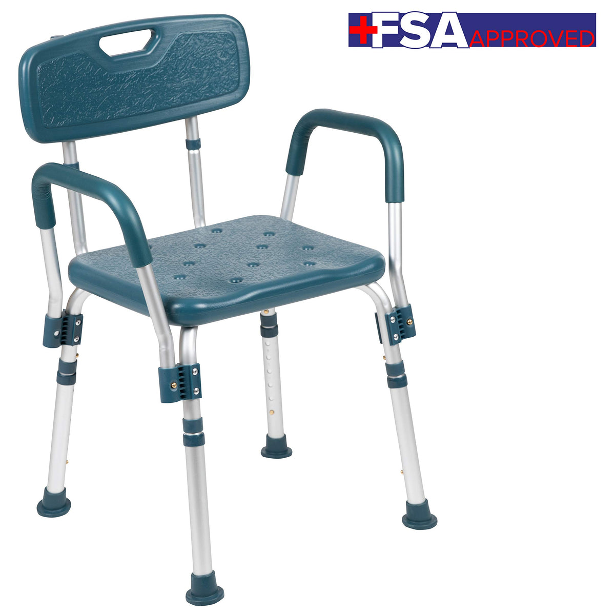 Adjustable Navy Bath & Shower Chair with Back & Arms H162
