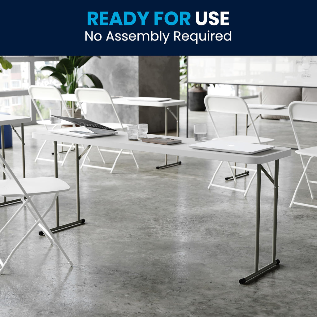 6 ft Plastic Folding Training Table B7251