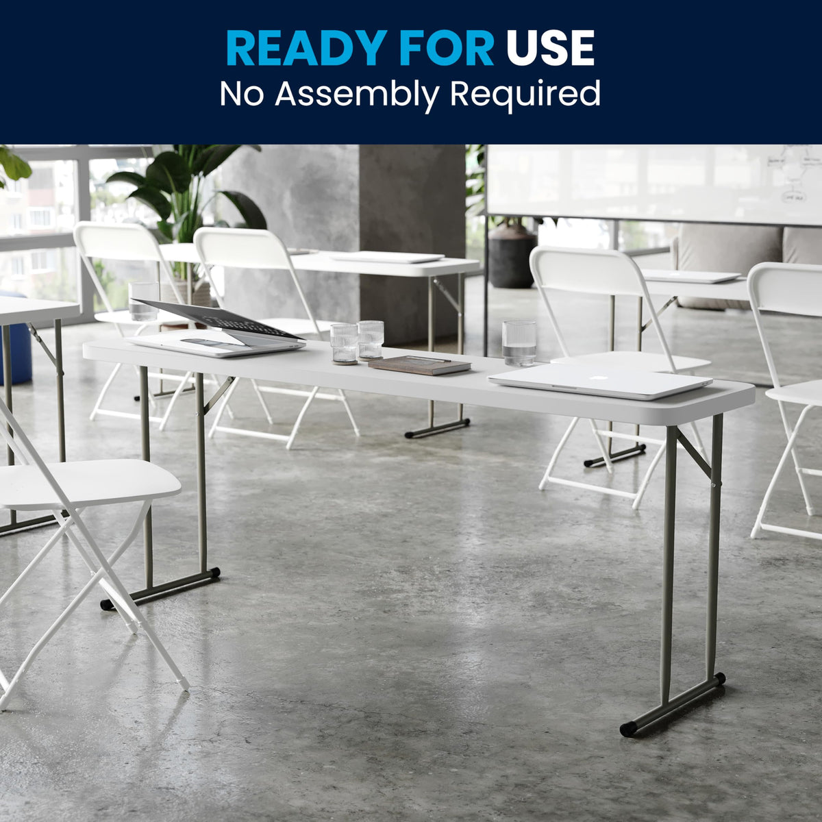 6 ft Plastic Folding Training Table B7251