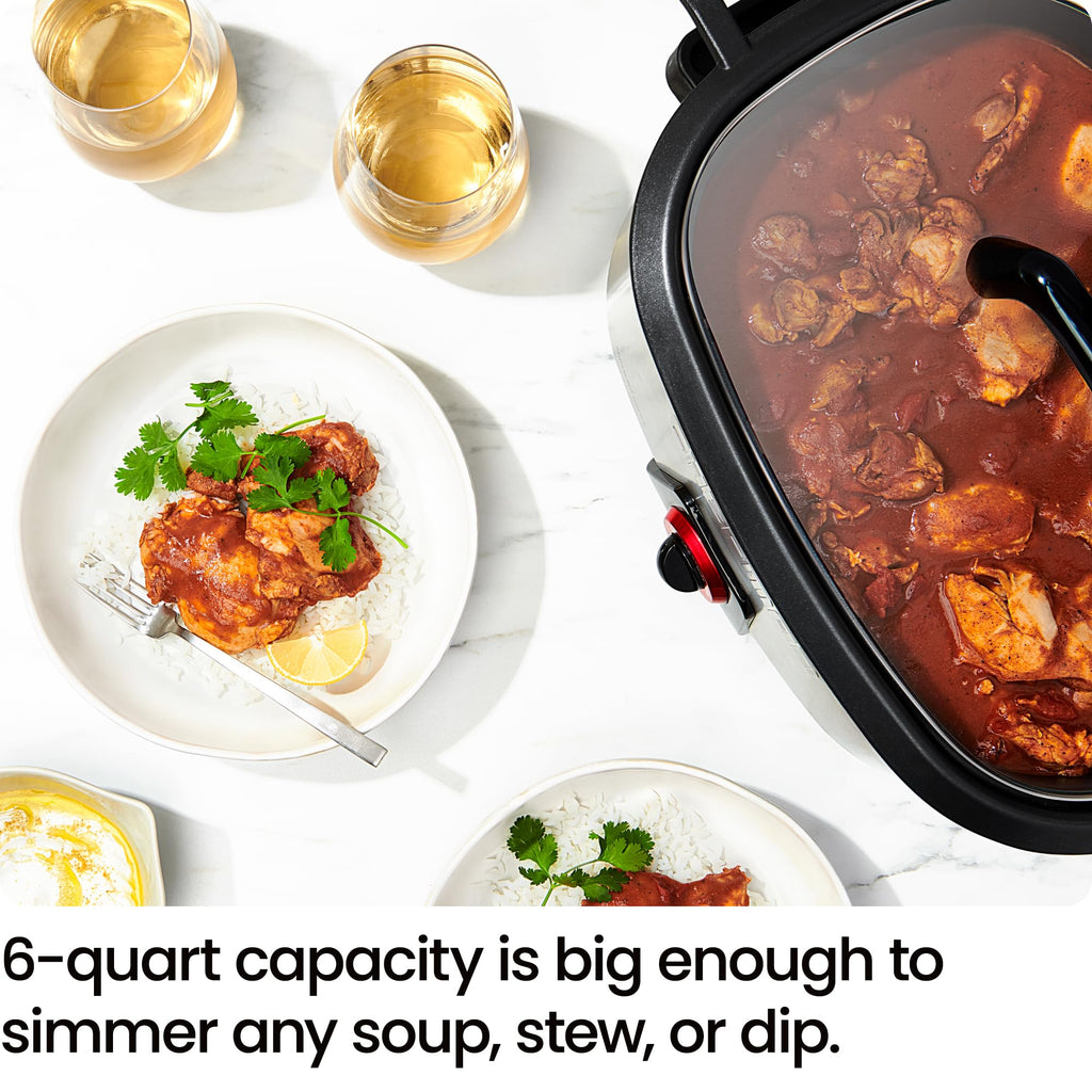 6-Quart Electric Slow Cooker with Removable Nonstick Insert H413536