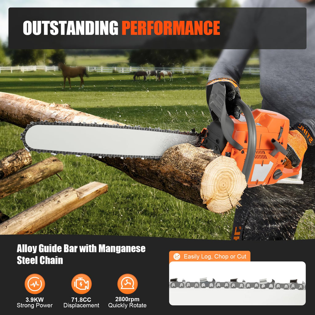 24 Inch 72cc 2 Stroke Gas Chainsaw I235060