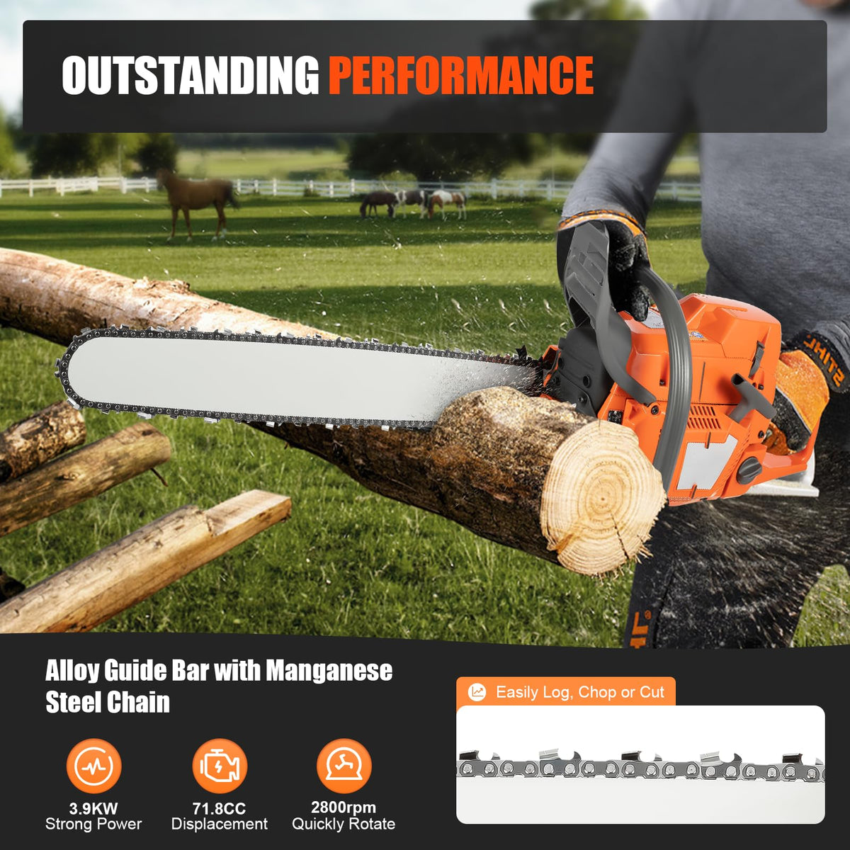 24 Inch 72cc 2 Stroke Gas Chainsaw I235060
