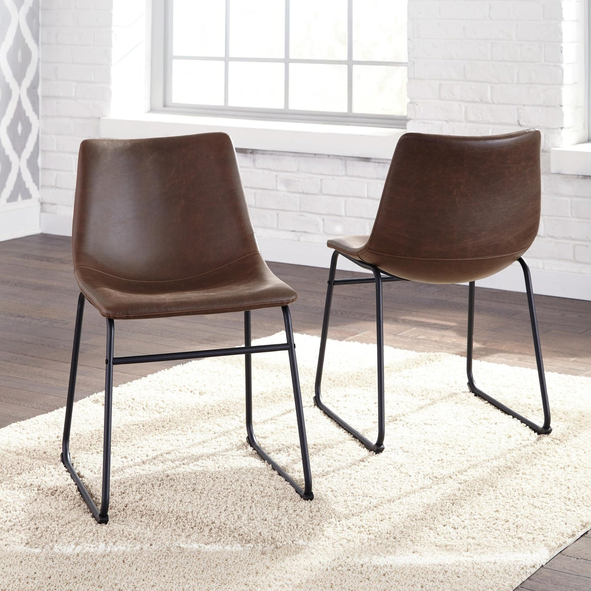 Mid-Century Dining Chair Set of 2 Brown D38805