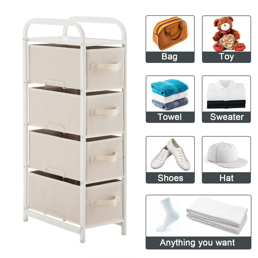 4 Drawer Narrow Fabric Dresser J81828