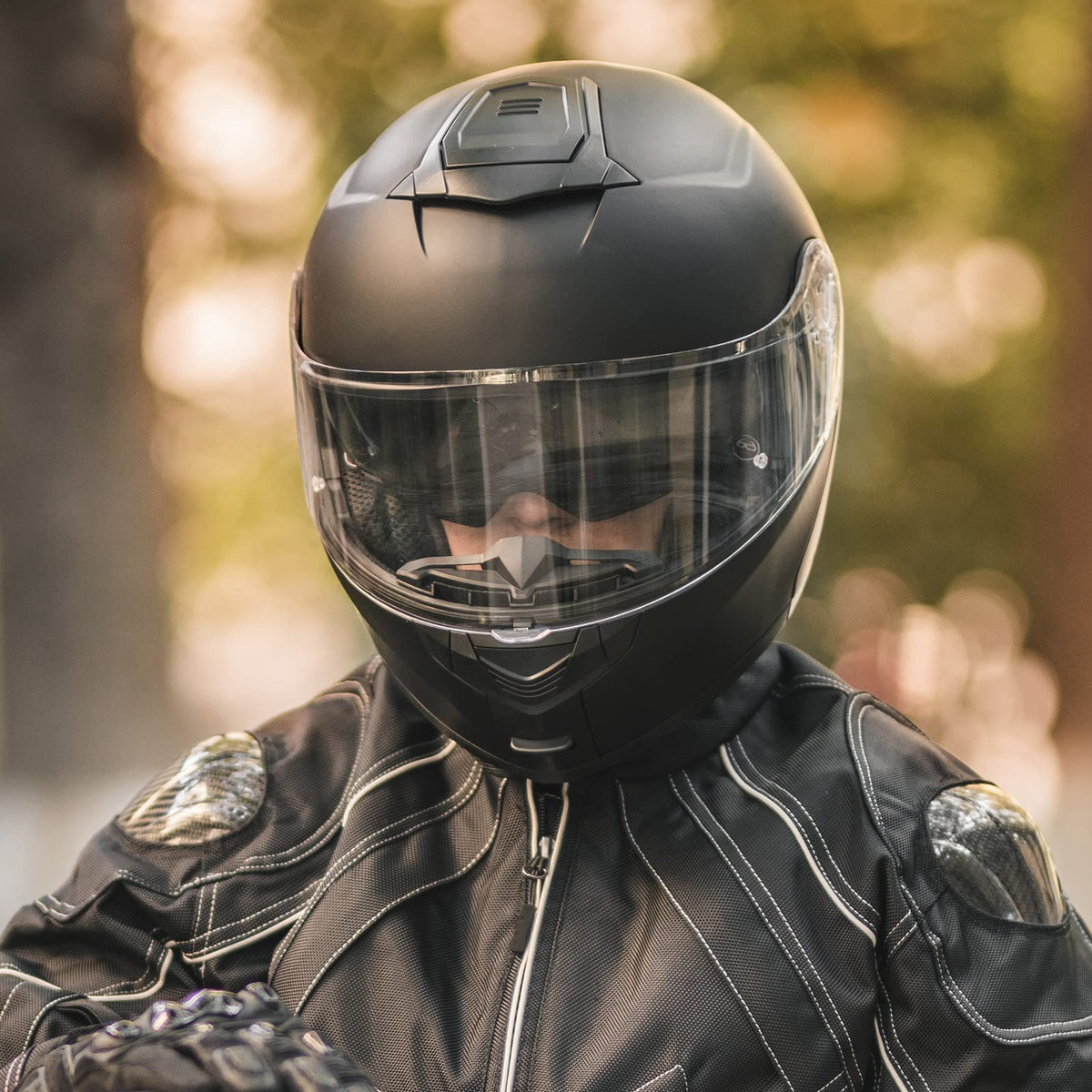 Matte Black Large Modular Full Face Motorcycle Helmet U263146