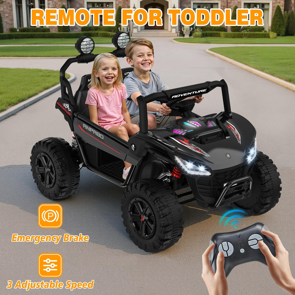 24V Ride on Toy with 4 x 200W Motors, Black F285