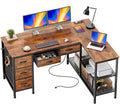 47 Inch L Shaped Desk with Power Outlets N656505