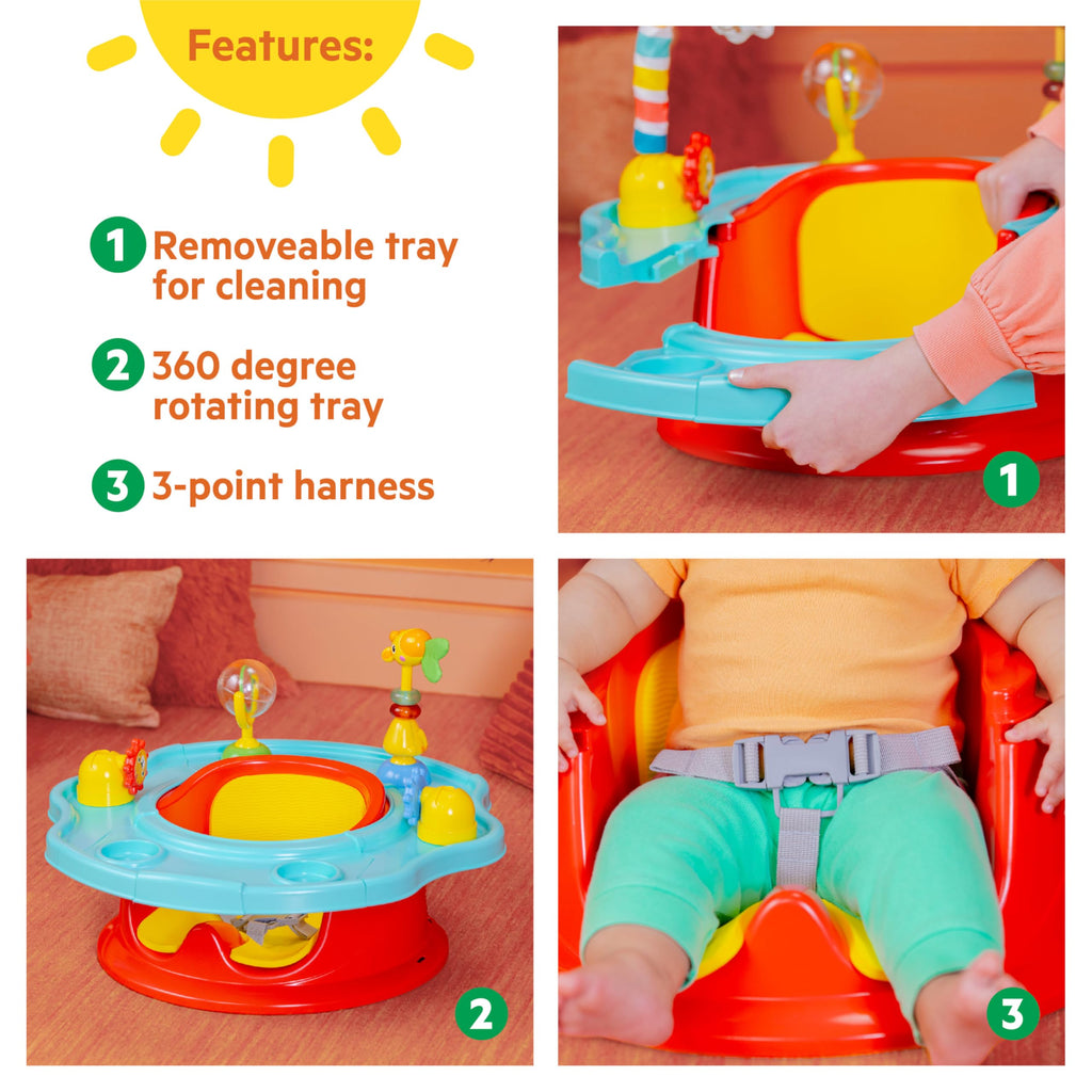 3-in-1 Baby Activity Seat with Toys, Snacking Tray, Booster Seat C863486