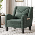 Green Chenille Upholstered Accent Chair with Lumbar Pillow J828435