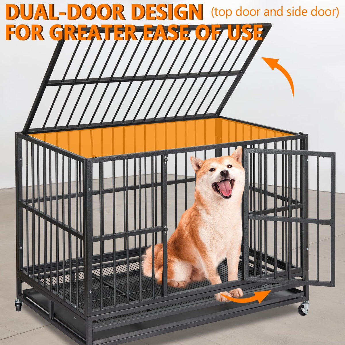 48 in Heavy Duty Dog Crate with Wheel Y300490