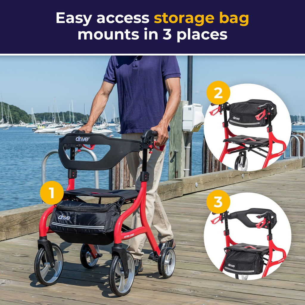 Red Standard Size Rollator Walker with Seat B268