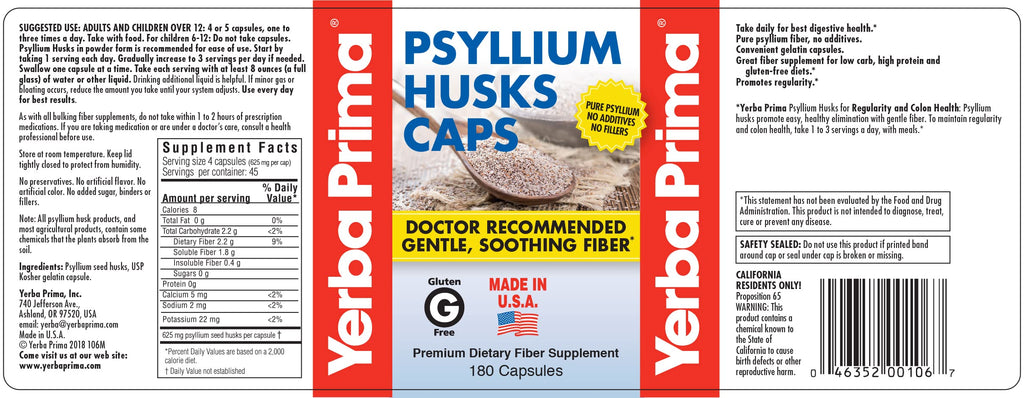 Psyllium Husk Capsules 180 Capsules Pack of 2 F729