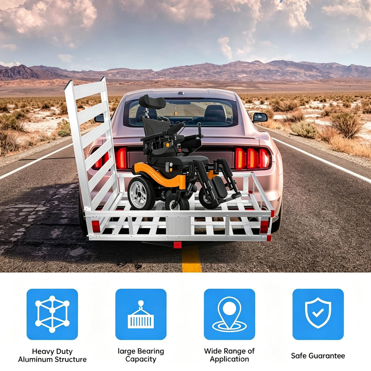 Wheelchair Scooter Carrier with Ramp, 500 lbs Capacity C2342
