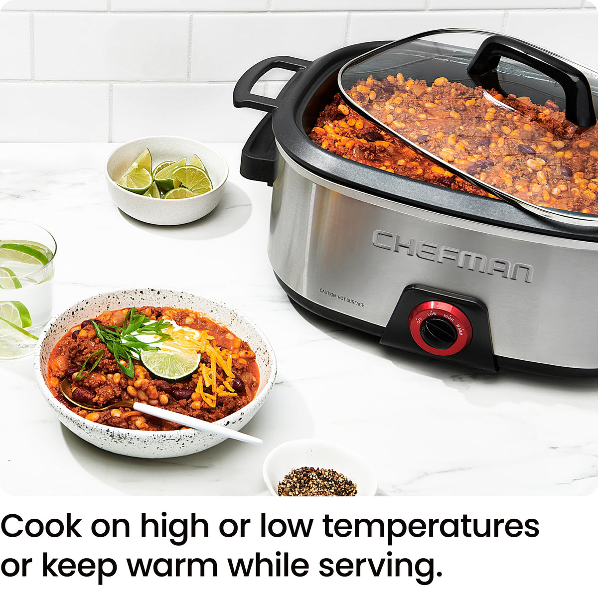 6-Quart Electric Slow Cooker with Removable Nonstick Insert H413536