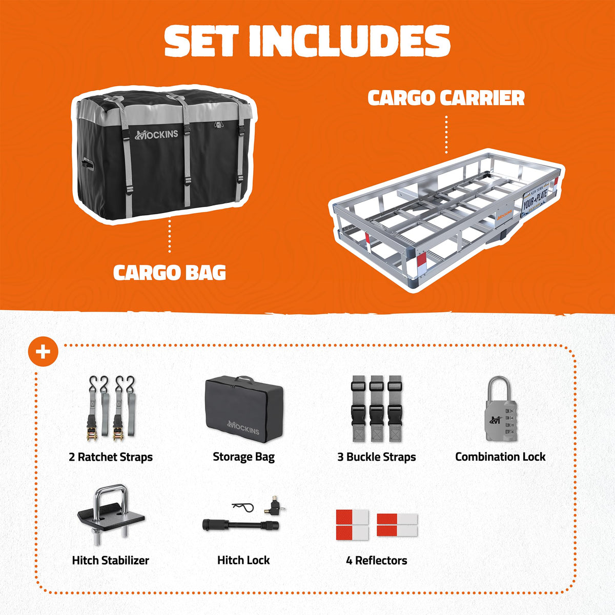 Aluminum Hitch Cargo Carrier & Cargo Bag V26694