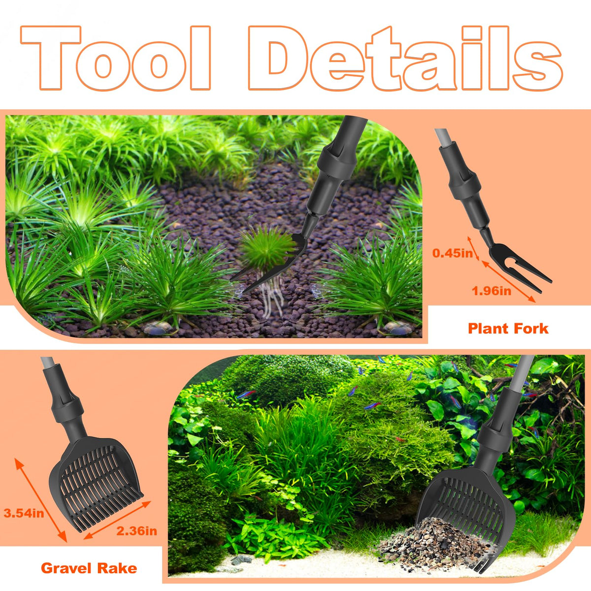 7-in-1 Aquarium Cleaning Tool with Telescopic Handle D75036