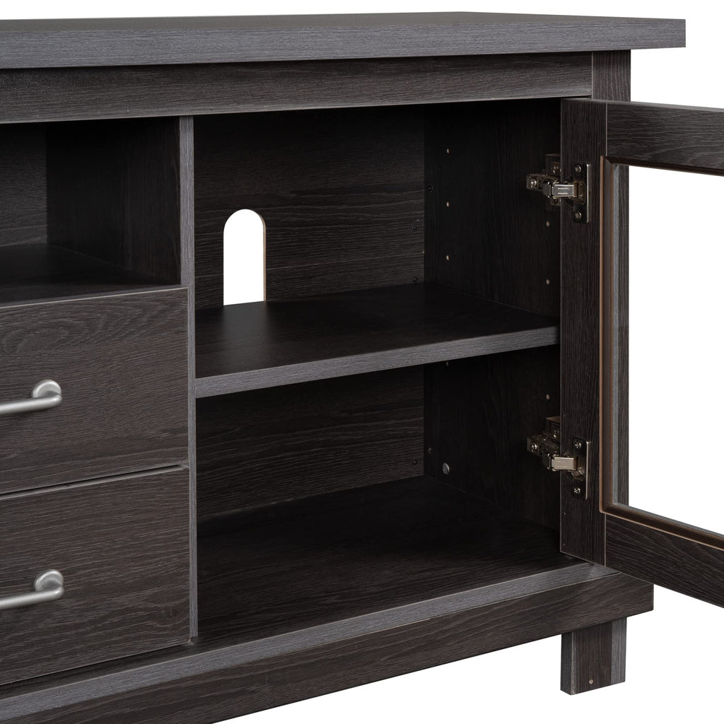 Espresso Particleboard TV Stand with Two Drawers A216