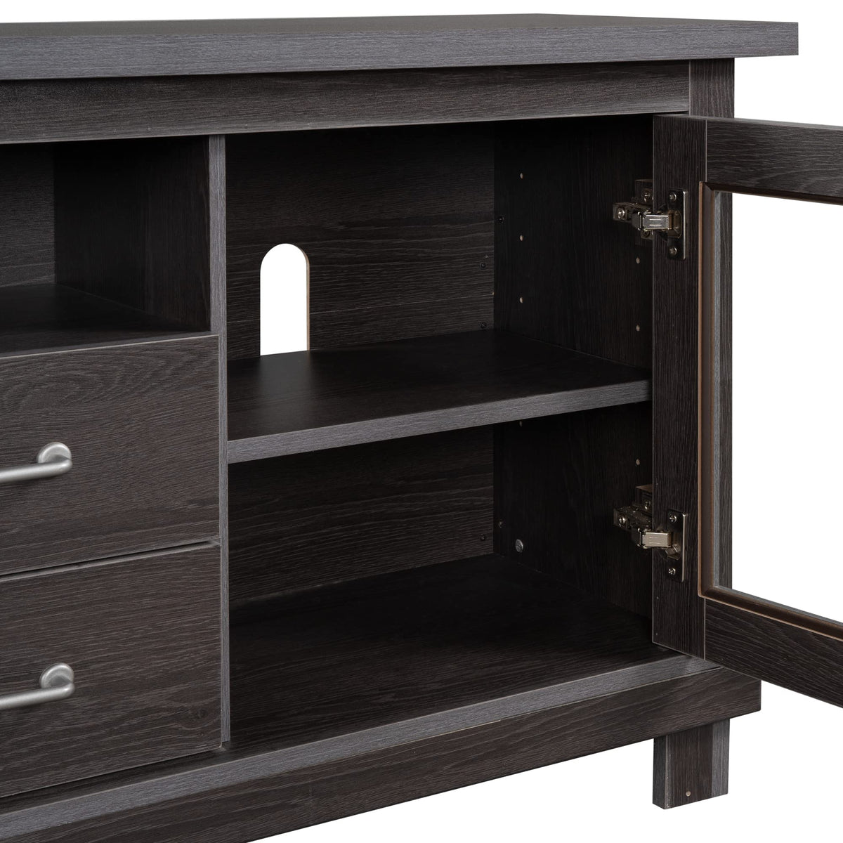 Espresso Particleboard TV Stand with Two Drawers A216
