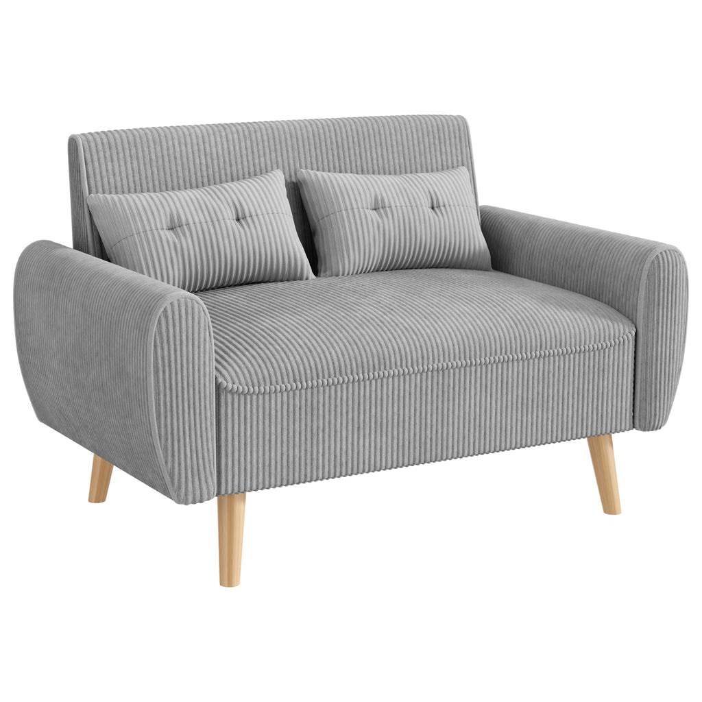 Light Grey 2 Seat Loveseat Sofa with Tapered Legs F103