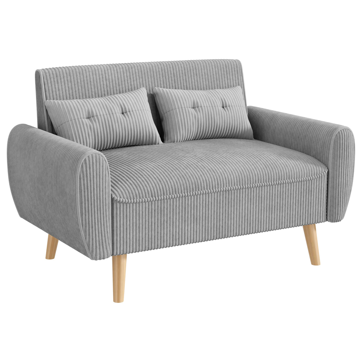 Light Grey 2 Seat Loveseat Sofa with Tapered Legs F103