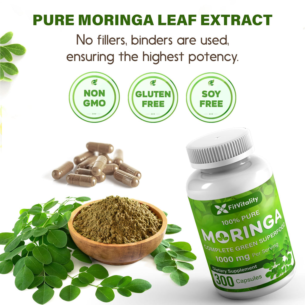 Moringa Oleifera Leaf Extract Capsules 150 Count I2759