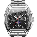 Men Big Square Face Chronograph Stainless Steel Dress Watch P108221