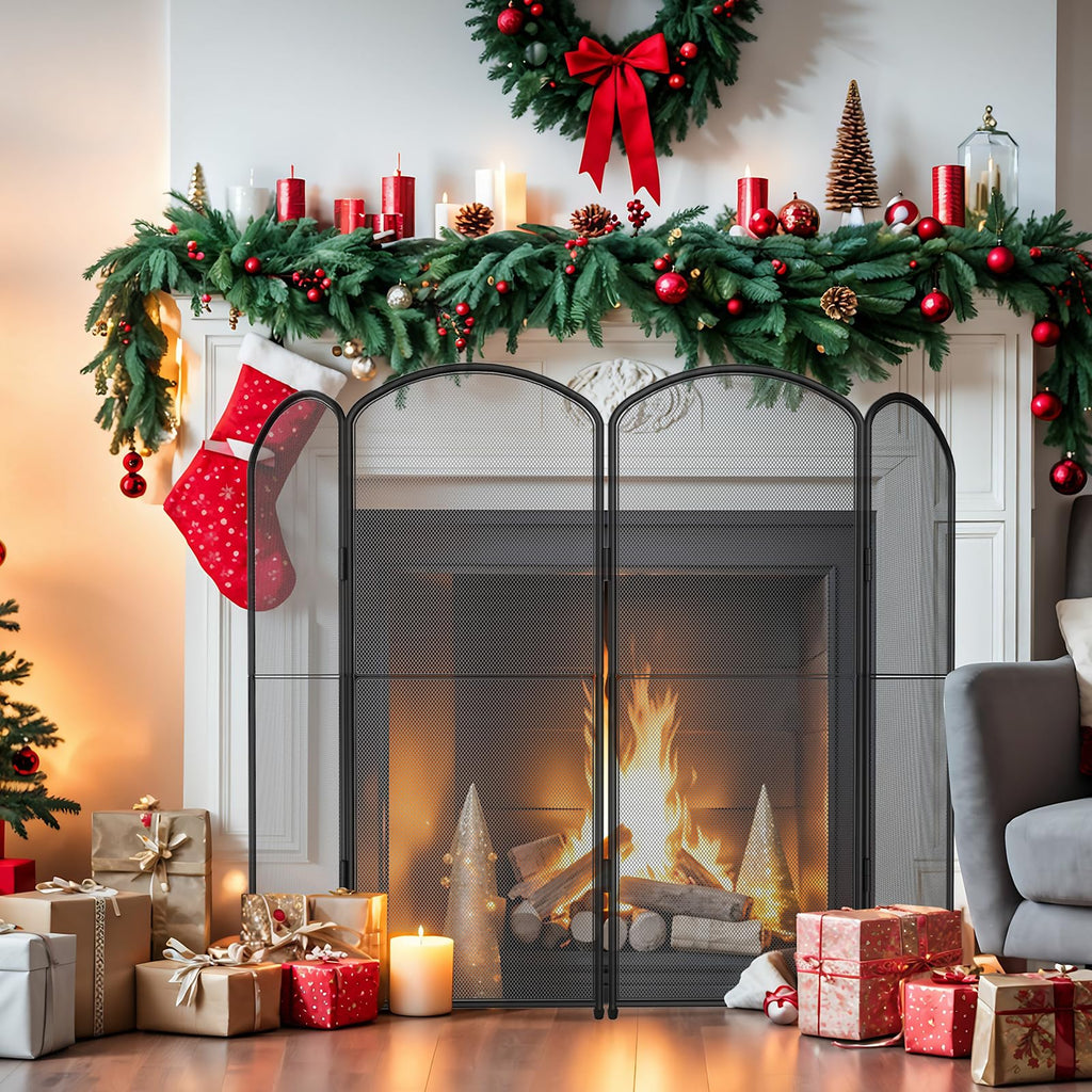 Foldable Wrought Iron Fireplace Screen B662