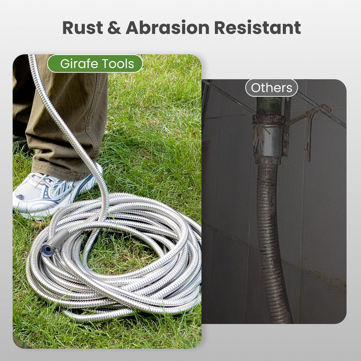 100ft Stainless Steel Garden Hose with Spray Nozzle H863