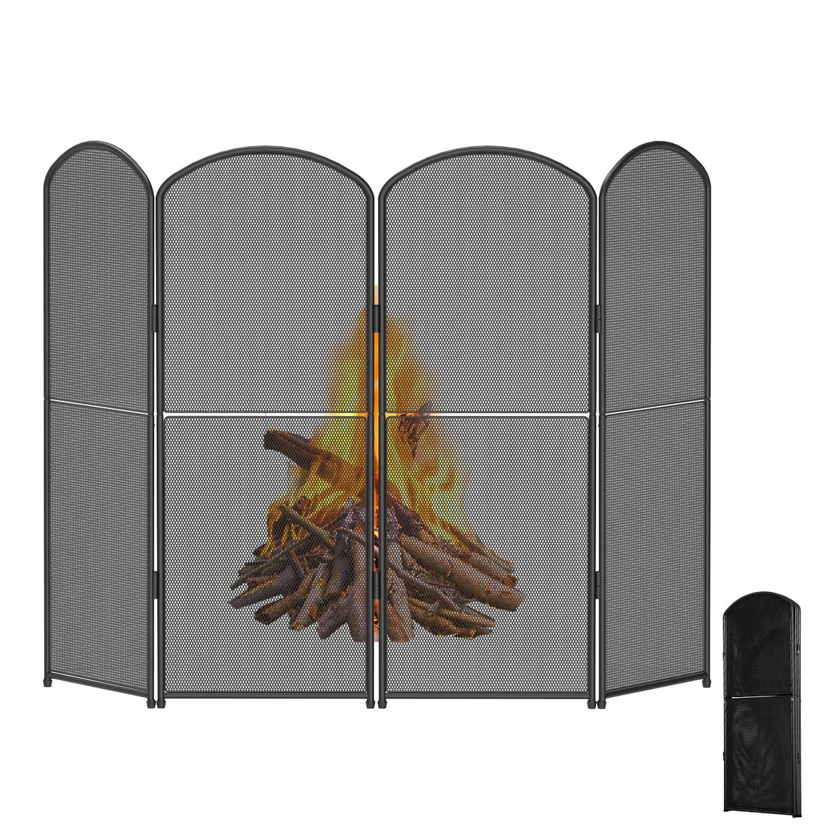 Foldable Wrought Iron Fireplace Screen B662