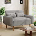 Light Grey 2 Seat Loveseat Sofa with Tapered Legs F103