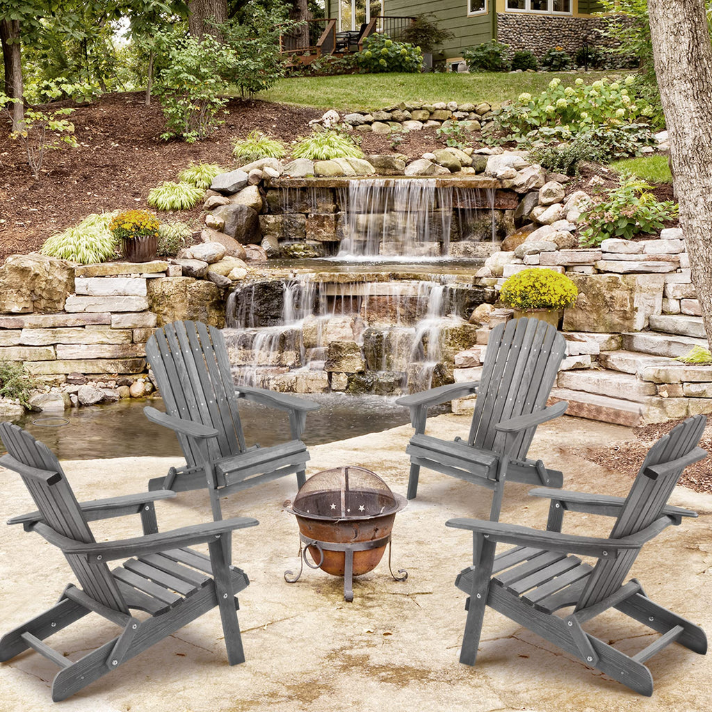 Solid Cedar Wood Adirondack Chairs Set of 2 Y528808