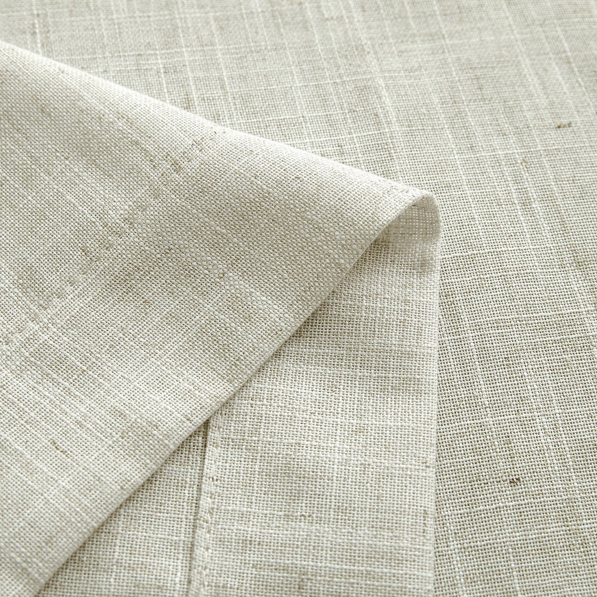 72 Inch Extra Wide Cream Semi Sheer Linen Curtains 2 Panels Set H3969