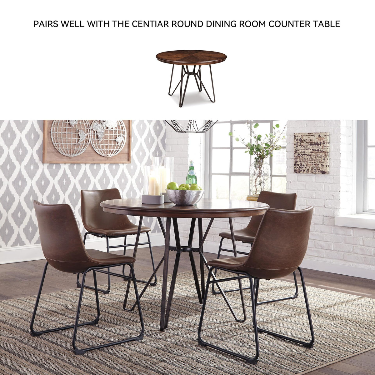 Mid-Century Dining Chair Set of 2 Brown D38805