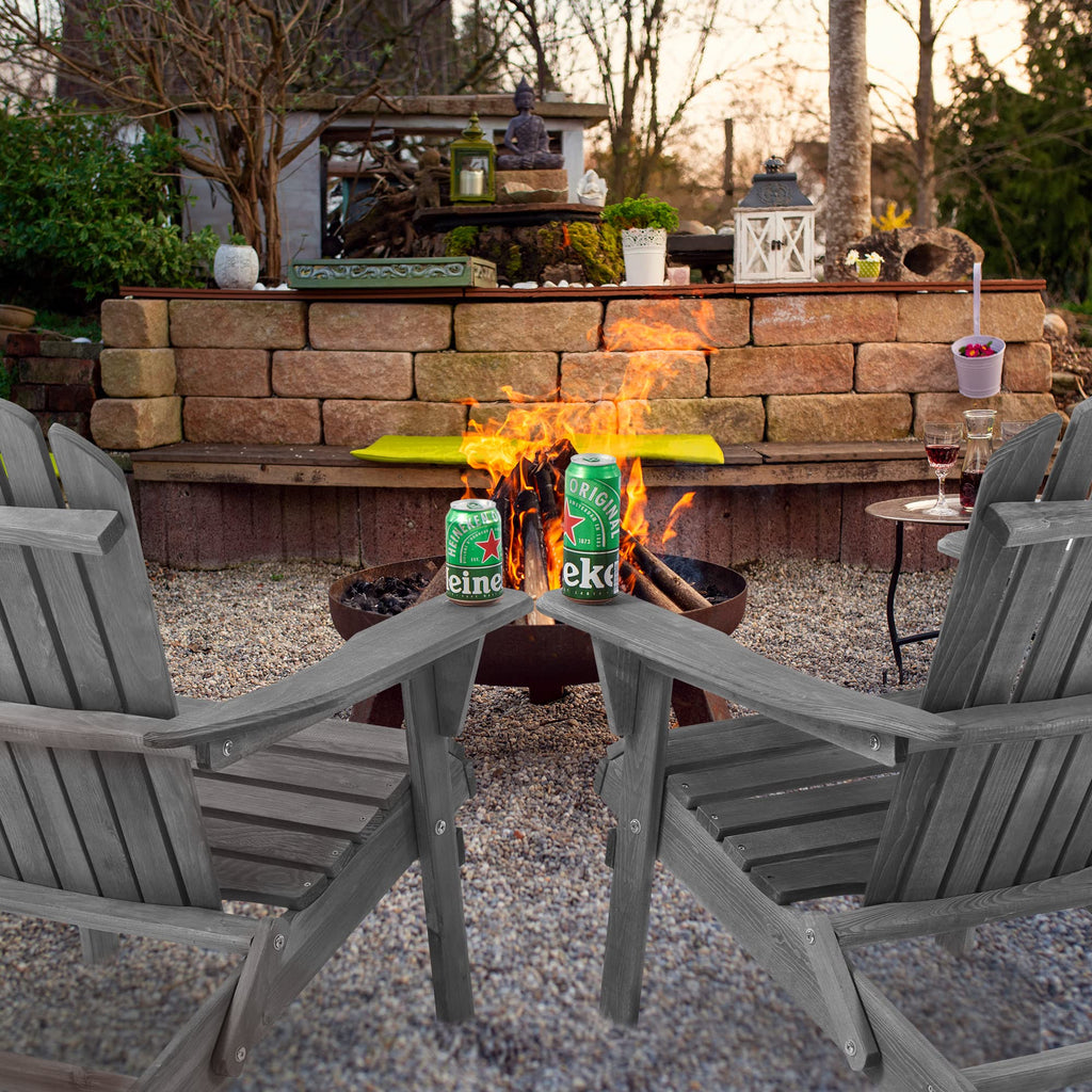 Solid Cedar Wood Adirondack Chairs Set of 2 Y528808