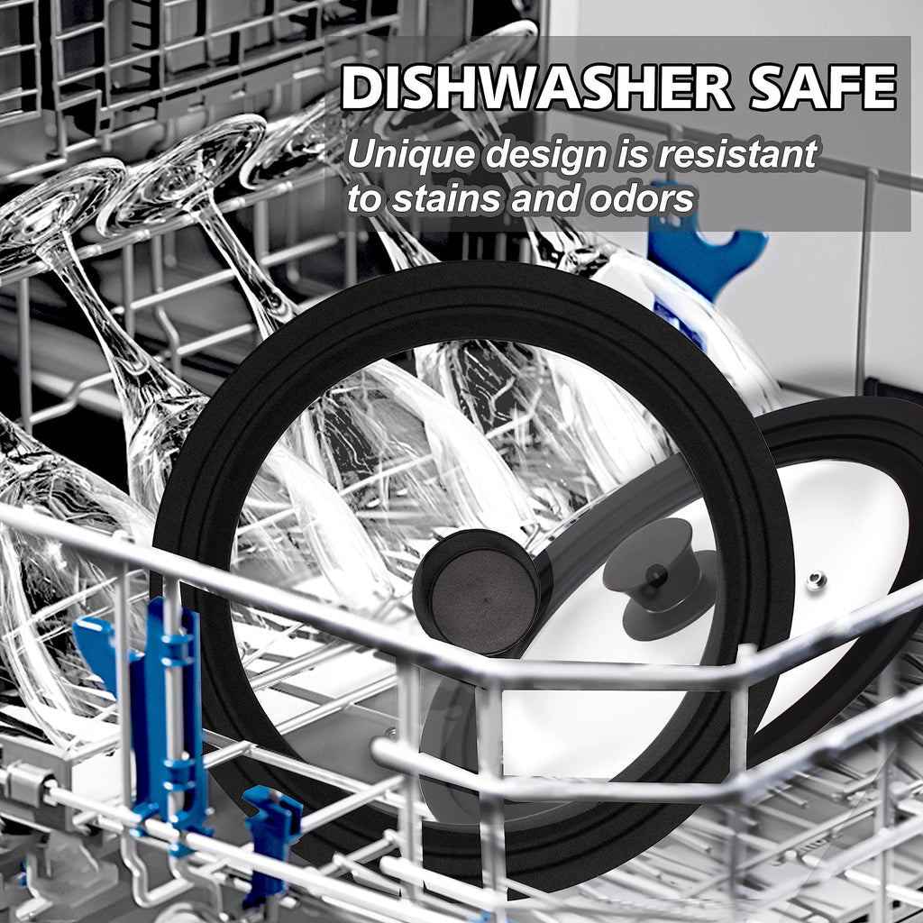 Tempered Glass Lid with Silicone Rim for Pots Pans and Skillets Q364153